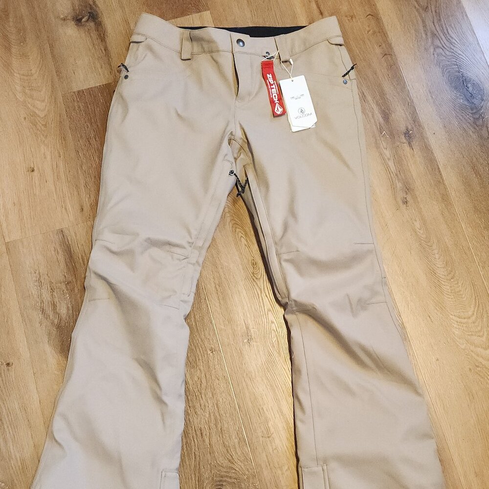 Volcom Womens  Grid 3D stretch insulated snow pant Sand